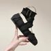High Version Tassel Cross Strap Ballet For Women French Retro Square Toe Shallow Mouth Flat Mary Jane Shoes_vogvips.com