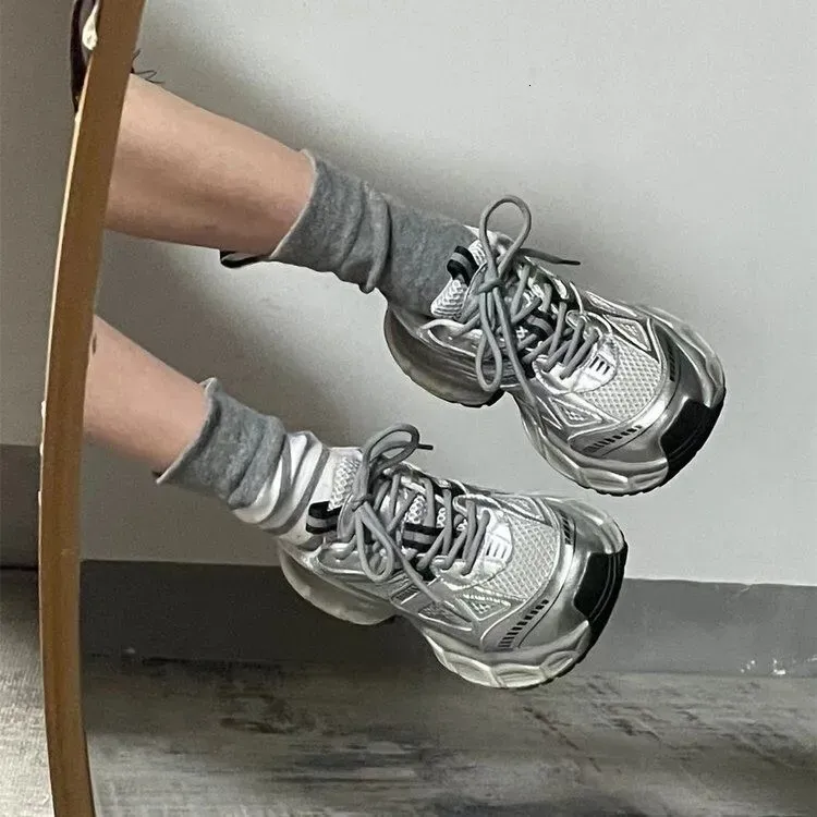 Thick Soled Dad 2023 New Autumn Women's Shoes Show Small Foot Height, Running, Leisure Sports_vogvips.com