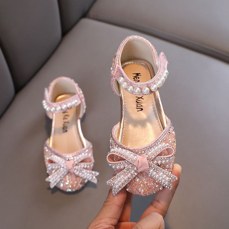 New Girl Princess Baby Student Bow Small And Large Children Show Dance Shoes Single Shoes_vogvips.com