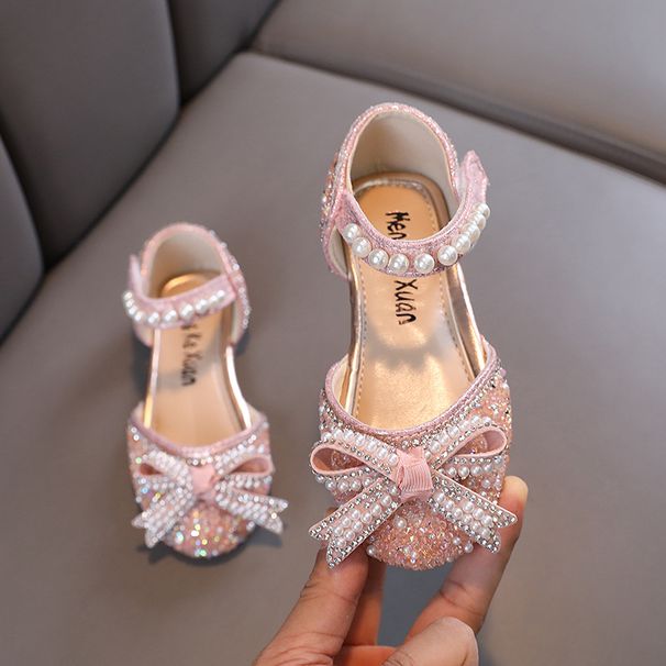 New Girl Princess Baby Student Bow Small And Large Children Show Dance Shoes Single Shoes_vogvips.com