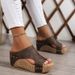 Wedge Trendy Summer New Round Thick Sole Roman Sandals Women Plus Size Foreign Trade Peep Toe Platform Slippers_vogvips.com
