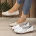 Large Size Popular Women's Shoes Fashionable Hollow Breathable Casual Flats Lightweight And Comfortable Loafers_vogvips.com