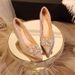 French-style Pearl Rhinestone Square Buckle Shoes, Both Traditional Chinese Dresses Wedding Gowns, High-heeled Shoes_vogvips.com