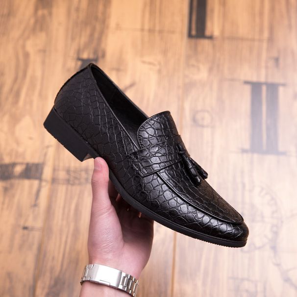 Men's pointed leather shoes personality fashion shoes breathable set foot small leather shoes_vogvips.com