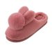 Women's Winter Thick Sole Non-Slip Plush Warm Indoor Couple Cute Outdoor Closed Heel Maternity Slippers_vogvips.com