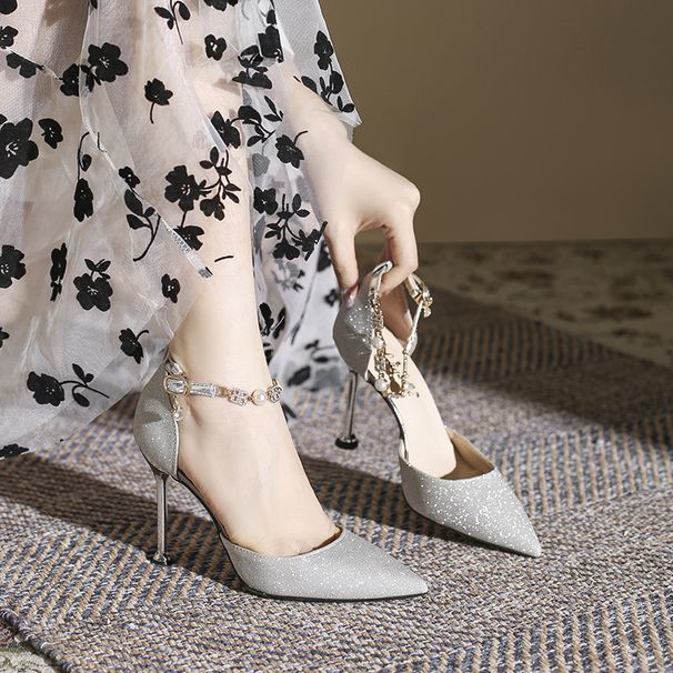 Small Size313233Baotou Sandals For Women, Unique Design, Elegant Style, Thin Heel, One-Strap High Heels, Large Sizes_vogvips.com