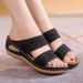 New Women Embroider Flowers Leather Women's Sandals Outdoor Light Casual Wedges Slippers Slip On Summer Shoes For Woman_vogvips.com