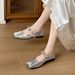 Genuine Leather French Niche Square Toe Sequin Buckle Mary Jane For Women 2025 New Fairy Style Matching Dress Flat Shoes_vogvips.com