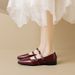 French Pointed Single Shoes Women's Flat Bottom With Mary Jane Shoes Shallow Mouth Korean Version Women's Shoes_vogvips.com