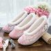 Deng Yun Hanfu Single Shoes/Cotton Fashion, Ancient Costume, Ming Dynasty Embroidered Cloth Shoes, Upright Headed Shoes_vogvips.com