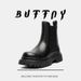 Heightening Cigarette Leather Boots Sleeping Locomotive Boots Skinny Chelsea Boots_vogvips.com