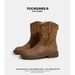 Martin For Women, Prairie Style Short Boots, Autumn New Embroidered Western Cowboy Riding Boots_vogvips.com