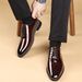 Men's Formal Dress Shoes - Patent Leather Brogue Oxfords With Square Toe For Business & Office Wear_vogvips.com