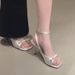 Butterfly Knot French Style Stunning Sandals With Thin Heels, High-End Roman Shoes, Ankle Strap Black High Heels For_vogvips.com