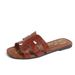 Women's Outdoor Slippers 2026 New Spring/summer Fashion Versatile Flat Slide Sandals For Beach Travel Lizard Pattern_vogvips.com