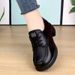 Soft Chunky Heel Loafers Women, Autumn Versatile Soft-soled British Style Lace-up Leather Shoes, New Casual Shoes For_vogvips.com