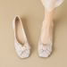 Pointed Rhinestone Single Shoes Women's Autumn Bow One Pedal Fairy Shoes Large Size_vogvips.com