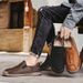 Cross-border Bestseller 2024 Autumn Slip-on Men's Retro Handmade Outdoor Soft-soled Driving Casual Leather Shoes Large_vogvips.com
