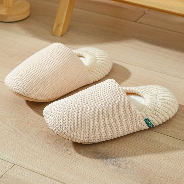 New In Autumn And Winter! Silent Plush Cotton Mop Male And Female Couples Soft-soled Non-slip Warm Home Confinement Shoes Warm Cotton Slippers_vogvips.com