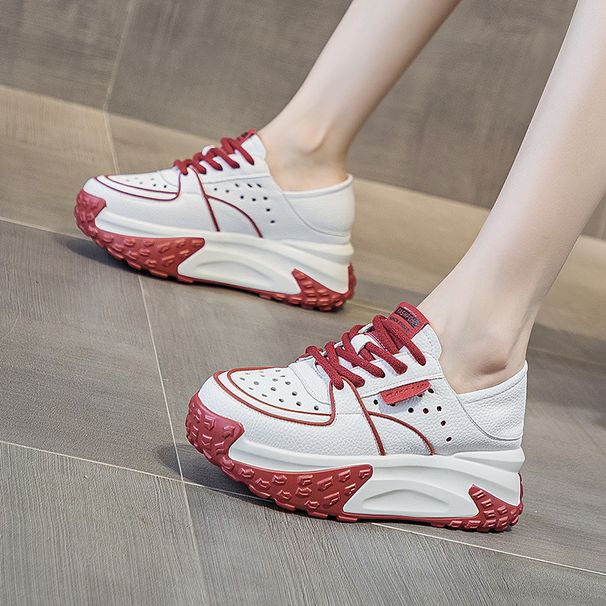 Leather Breathable Dad Shoes Women Can Use As Slippers To Increase The Height Casual Sports Shoes Platform Sandals_vogvips.com