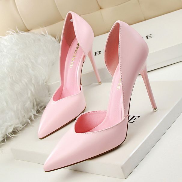 Elegant Women's Stiletto Heel Pointed Toe Hollow Out Pump Shoes For Party Nightclub (White, Black, Red, Pink, Yellow, Light Gray, Sizes 34-40)_vogvips.com