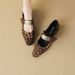 Cameido Women's Small Square - Toed Low - Heeled Mary Jane Shoes, Leopard - Print One - Strap Low - Cut Single - Sole Shoes For Spring 2025_vogvips.com
