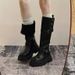 2025 Spring And Autumn Genuine Leather Thick-Soled Melard Long For Women, Fleece-Lined Versatile High Tube Riding Boots_vogvips.com