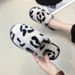 2025 Autumn Winter Home Closed-Toe Korean Leopard Print Warm Fashion Plush Soft Sole Cotton Slippers Couple Style_vogvips.com