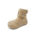 Fashionable new snow boots for women, soled genuine leather, winter 2025 with plush and thick toe short boots, warm_vogvips.com