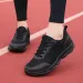 Fall Brand Women's Sport Sneakers Leather Surface Waterproof Lightweight Running Black Soft Bottom Casual Anti Slip_vogvips.com