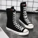 Mid Tube Lace Up Sports Running For Women's Side Zipper Canvas Shoes High Top Casual Woman's Sneakers Boots_vogvips.com