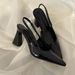 Super Slimming! French Green Pointed Toe High Heels With Skirt, Elegant Patent Leather Chunky Heel Closed-Toe Fairy_vogvips.com