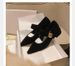 Spring New Style - 3.5cm Thick Heel ~ Elegant Small Pointed Toe Velvet Slip-on Mary Jane Shoes_vogvips.com