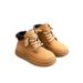 Top Layer Cowhide Children's Martin 2025 Autumn Winter New Fleece-Lined Short Girls' Cotton Boys' Yellow Boots_vogvips.com