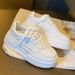 STRIDEO Leather Platform White Shoes Women's 2026 New Spring Height Increase Versatile Women's Shoes Casual Sports Board Shoes_vogvips.com