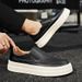 Fashion Youth Latest Trend Men Leather Casual Outdoor Shoes Platform Loafers Slip-on High Quality White Minimalist Thick Bottom Sneakers_vogvips.com