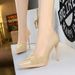 8366-3 Wind Waterproof Platform Lacquer Butterfly Bow Style Women's Shallow Mouth Pointed Ultra High Heels Single Shoes_vogvips.com