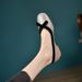 Versatile Round Toe Flat Bean Shoes With Butterfly Bow Soft Sole Grandma Shoes, 2025 Spring And Autumn New Shallow Mouth_vogvips.com