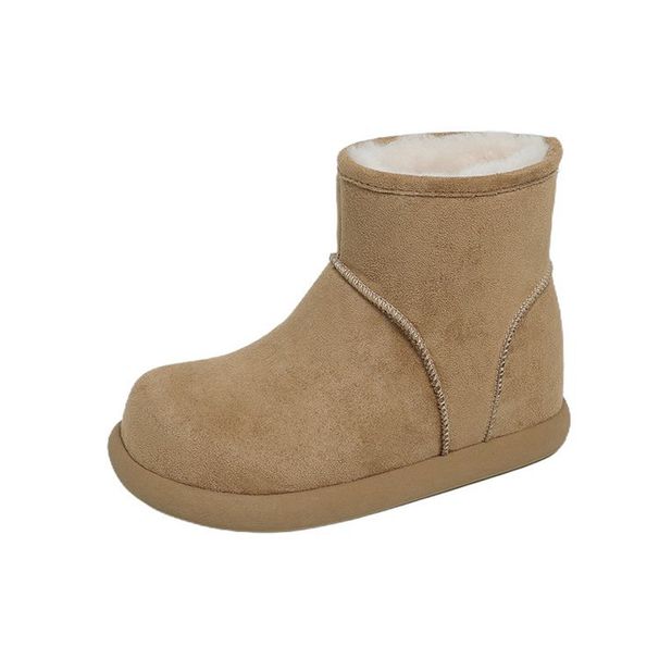 Winter Velvet Warm Snow Boots For Women, Thick Soled Non Slip Short Boots, Cotton Shoes, Height Increasing Boots_vogvips.com