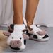 Winter Indoor Fluffy Slippers Unisex Cute Cartoon Cow Baotou Thick Warm Plush Cotton Couples Slippers Soft Comfortable House Shoes_vogvips.com