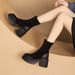 In Stock Thick-Soled Martin Short For Women 2024 Autumn Winter New Elastic Breathable Versatile Slim Chunky Heel Boots_vogvips.com