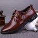 TerraStride Soft Sole Spring Summer Leather Business Casual Men's Trendy Versatile Round Toe Lace-up Youth Work Shoes_vogvips.com