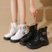 2025 Autumn New Thick-Soled Chunky Heel Knight Women's Black Short Low-Cut British Style Sweet Cool Martin Boots_vogvips.com