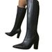 666-38 Women's Long Boots Pointed Toes, Thick High Heels, With A Comfortable, Warm, And Elegant Zipper At The Back_vogvips.com