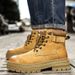 Men's Martin 2025 Autumn New Fece-Lined Height-Increasing Work Versati Thick-Sod Non-Slip Yellow Boots British_vogvips.com