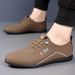 Suitable For All Seasons 2024 Summer Leather Men's Soft Sole Business Casual Shoes Flat British Style Slip-On Loafers_vogvips.com