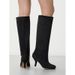 Wide-Calf Knee-High Suede Boots For Women - Stretchy US Plus Size Fashion Boots With Square Toe & Breathable Mesh Lining (Black/Tan/Beige)_vogvips.com