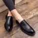 Suitable For All Seasons Plus Size Spring Summer Men's Leather British Style Trendy Slip-On Loafers Korean Business Hairstylist Shoes_vogvips.com