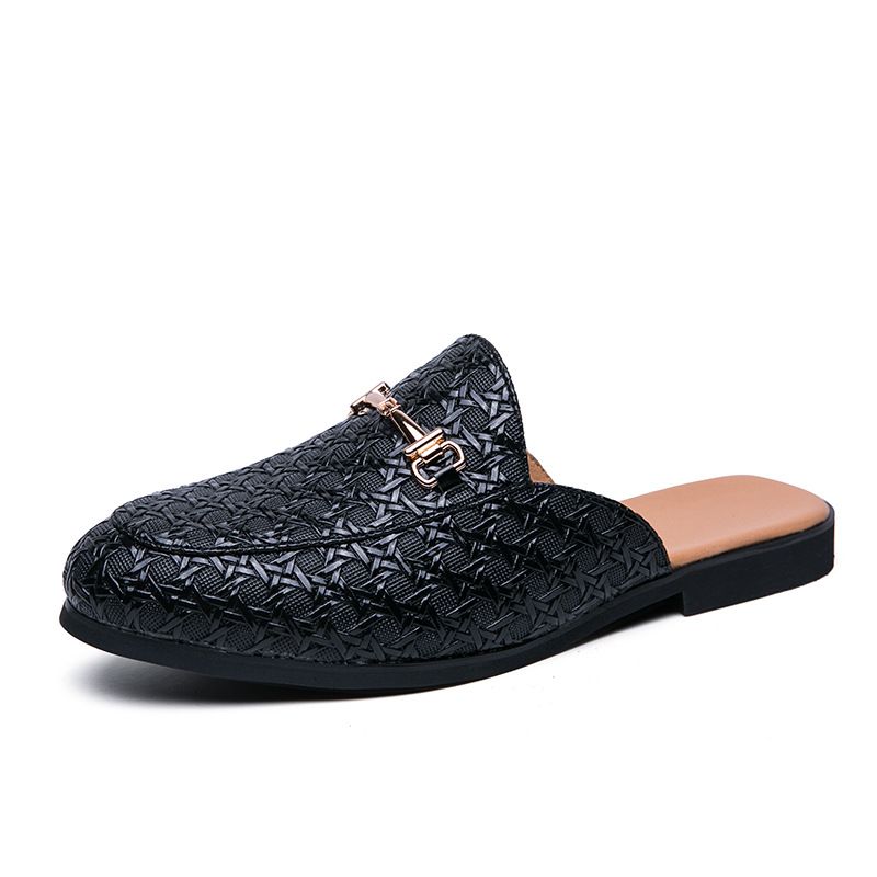 Summer New Men's Closed-toe Sandals, Large Size Slip-on Leather Shoes, Soft Sole, British Style, Versatile Casual Shoes_vogvips.com