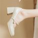 French Style Soft Leather Mary Jane For Women 2024 Summer New Stunning Chunky Heel High Heels Slip-On Loafers Single_vogvips.com